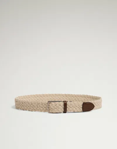 Dunhill 32mm Braided Cotton Belt In White