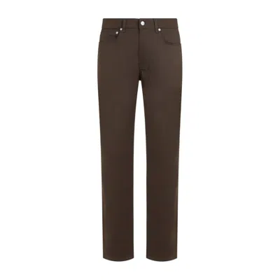 Dunhill 5 Pocket Moss Green Cotton Pants In Black