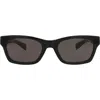 Dunhill 53mm Rectangular Sunglasses In Black