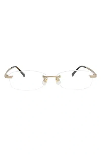 Dunhill 56mm Rimless Rectangular Optical Glasses In Red