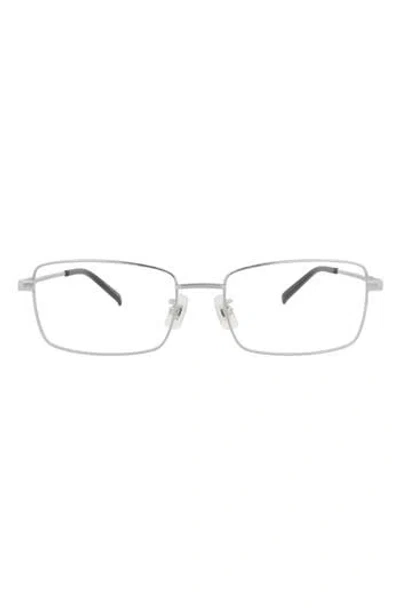 Dunhill 58mm Square Optical Glasses In Silver