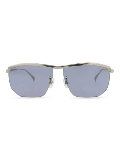 Dunhill 62mm Geometric Aviator Sunglasses In Silver