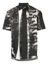 Dunhill Abstract-print Short-sleeve Shirt In Black