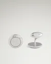 Dunhill Ad Coin Hobnail Silver Cufflinks In Blue