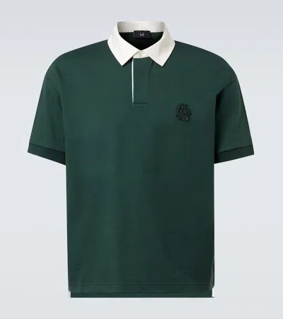 Dunhill Ad Cypher Cotton And Cashmere Polo Shirt In Green
