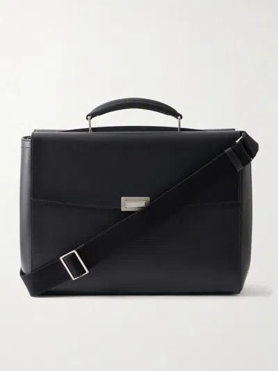 Dunhill Century Burnished-leather Briefcase In Black