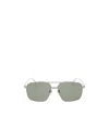 Dunhill Angular Hammered-arm Aviator Sunglasses In Gray