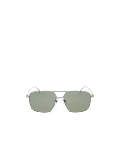 Dunhill Angular Hammered-arm Aviator Sunglasses In Gray