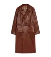 Dunhill Leather Archive Double-breasted Trench Coat In Brown