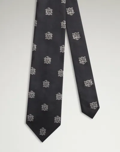Dunhill Armorial Tie In Black