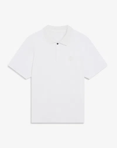 Dunhill Athluxury Wool Short Sleeve Polo In White