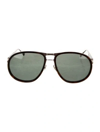 Pre-owned Dunhill Aviator Tinted Sunglasses In Gold