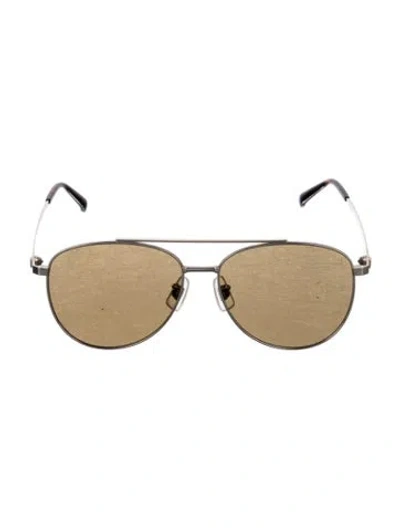 Pre-owned Dunhill Aviator Tinted Sunglasses In Silver