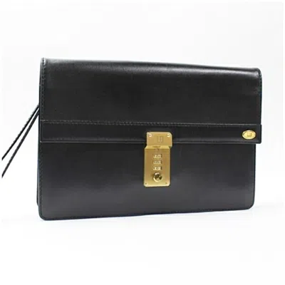Pre-owned Dunhill Beige Black Leather Clutch Bag () In Beige, Black