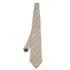 Dunhill Beige Diamond Patterned Silk & Linen Tie In Beige