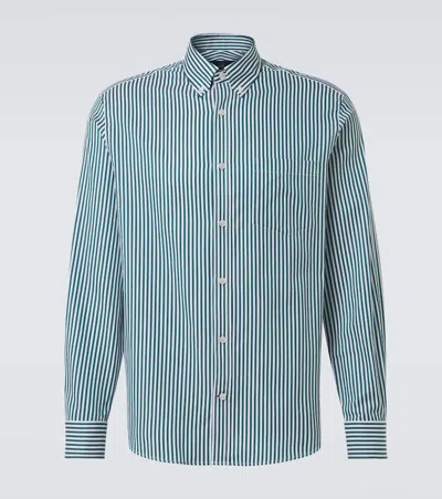 Dunhill Bengal Stripe Cotton Shirt In Green