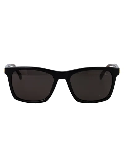 Dunhill Black Acetate Sunglasses In Brown
