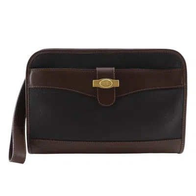 Pre-owned Dunhill Black Brown Pvc Leather Clutch Bag () In Multi