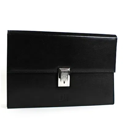 Pre-owned Dunhill Black Dark Brown Leather Clutch Bag ()