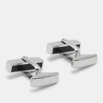 Pre-owned Dunhill Black Enamel Sterling Silver Cufflinks