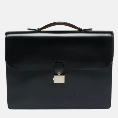 Pre-owned Dunhill Black Glossy Leather Confidential Briefcase