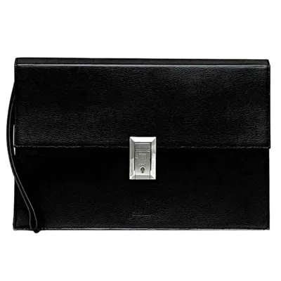 Pre-owned Dunhill Black Leather Clutch Bag ()
