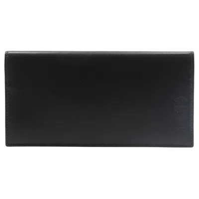 Pre-owned Dunhill Black Leather Long Bill Wallet (bi-fold) ()
