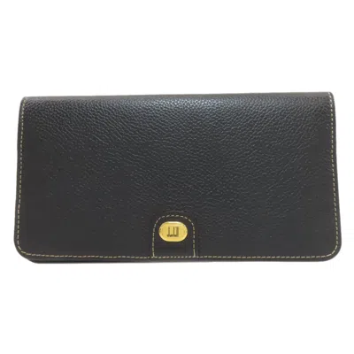 Pre-owned Dunhill Black Leather Long Bill Wallet (bi-fold) ()