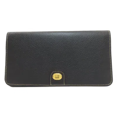 Pre-owned Dunhill Black Leather Long Bill Wallet (bi-fold) ()