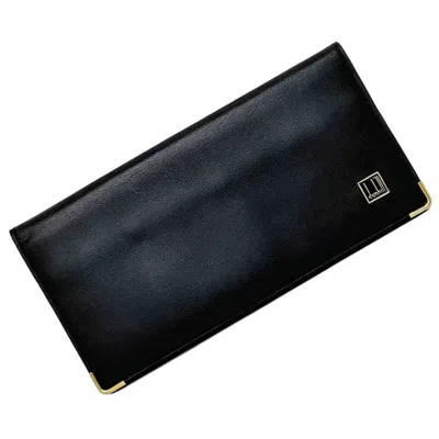 Pre-owned Dunhill Black Leather Long Wallet (bi-fold) ()