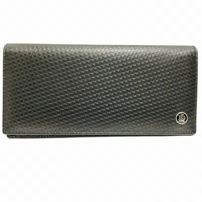 Pre-owned Dunhill Black Leather Long Wallet (bi-fold) ()