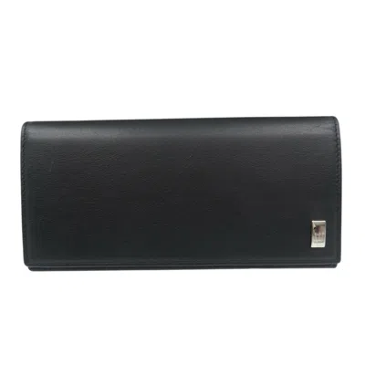 Pre-owned Dunhill Black Leather Long Wallet (bi-fold) ()