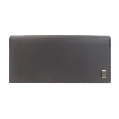 Pre-owned Dunhill Black Leather Long Wallet (bi-fold) ()