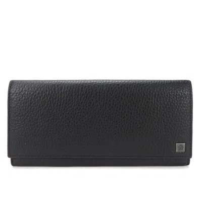 Pre-owned Dunhill Black Leather Long Wallet (bi-fold) ()