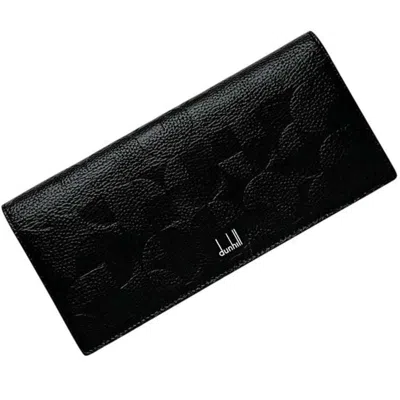 Pre-owned Dunhill Black Leather Long Wallet (bi-fold) ()