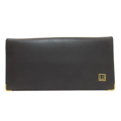 Pre-owned Dunhill Black Leather Long Wallet (bi-fold) ()