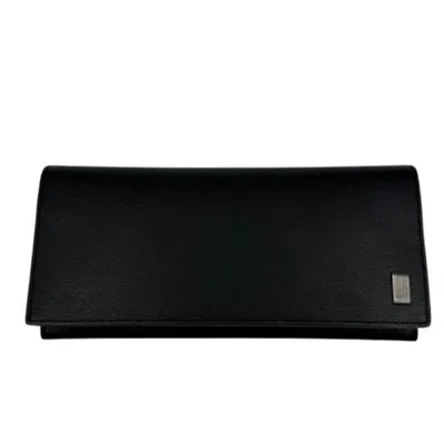 Pre-owned Dunhill Black Leather Long Wallet (bi-fold) ()