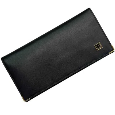 Pre-owned Dunhill Black Leather Long Wallet (bi-fold) ()