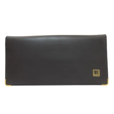 Pre-owned Dunhill Black Leather Long Wallet (bi-fold) ()