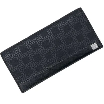 Pre-owned Dunhill Black Leather Long Wallet (bi-fold) ()