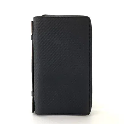 Pre-owned Dunhill Black Leather Long Wallet (bi-fold) ()