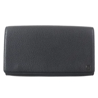 Pre-owned Dunhill Black Leather Long Wallet (bi-fold) ()