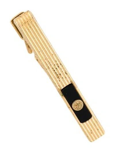 Pre-owned Dunhill Black Stone Tie Bar In Multi