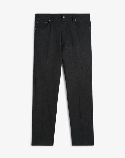 Dunhill Black Wool Cotton Denim Straight Leg 5 Pocket Trousers