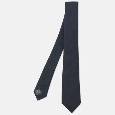 Pre-owned Dunhill Blue Diagonal Patterned Mulberry Silk Neck Tie
