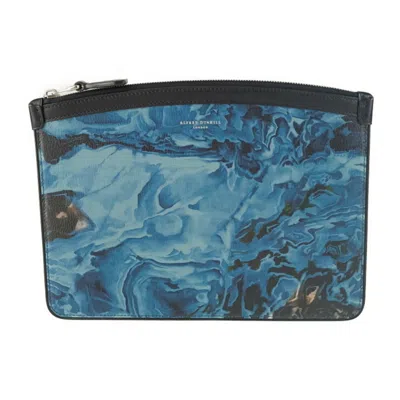 Pre-owned Dunhill Blue Leather Clutch Bag Pouch ()