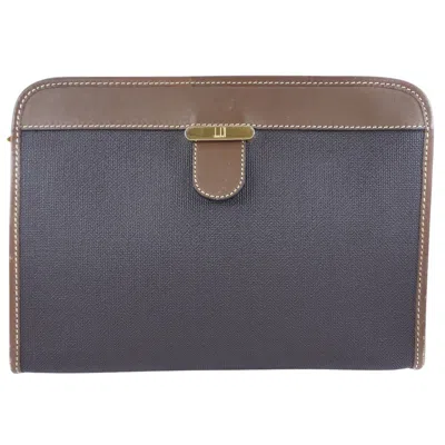 Pre-owned Dunhill Brown Canvas Clutch Bag ()
