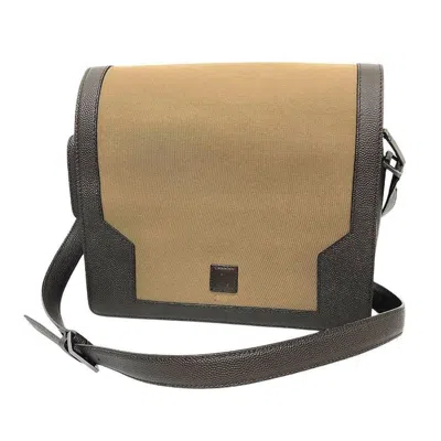 Pre-owned Dunhill Brown Canvas Leather Messenger Bag Shoulder Bag ()