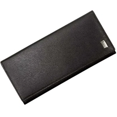 Pre-owned Dunhill Brown Dark Brown Leather Long Wallet (bi-fold) ()