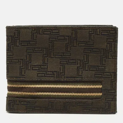 Dunhill Brown Monogram Canvas Bifold Wallet In Black